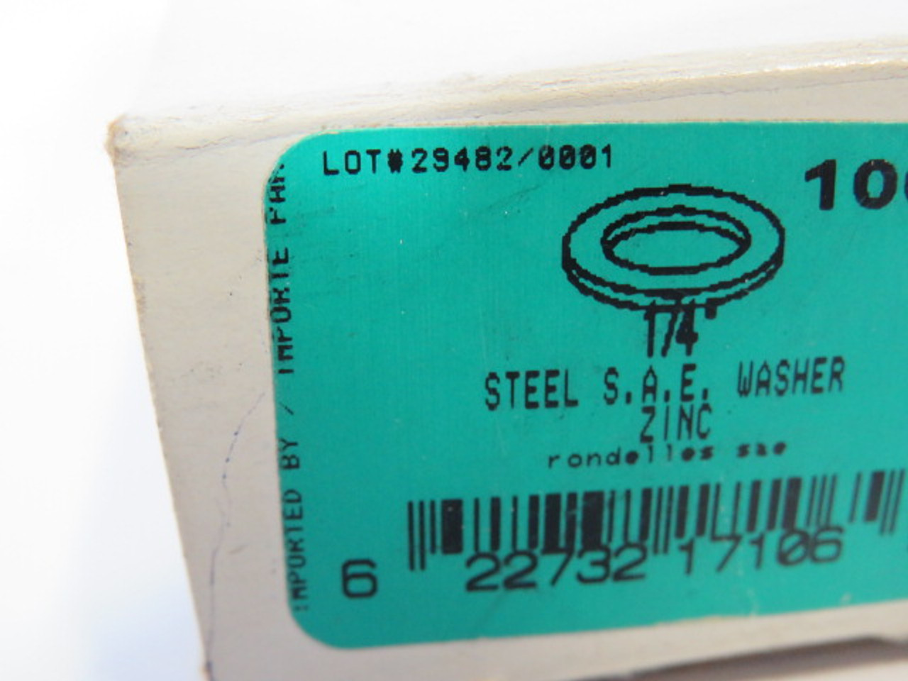Midjet 1/4" Steel Zinc S.A.E. Washer .062"T .260"ID .487"OD Lot of 68 ! NEW !