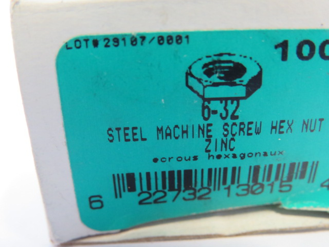 Midjet 6-32 Steel Zinc Machine Screw Hex Nut Coarse Thread Lot of 99 ! NEW !