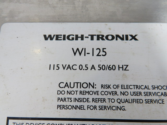 Weigh-Tronix WI-125-SST LED Display for Scale 115VAC 50/60Hz .5A 200lbs USED
