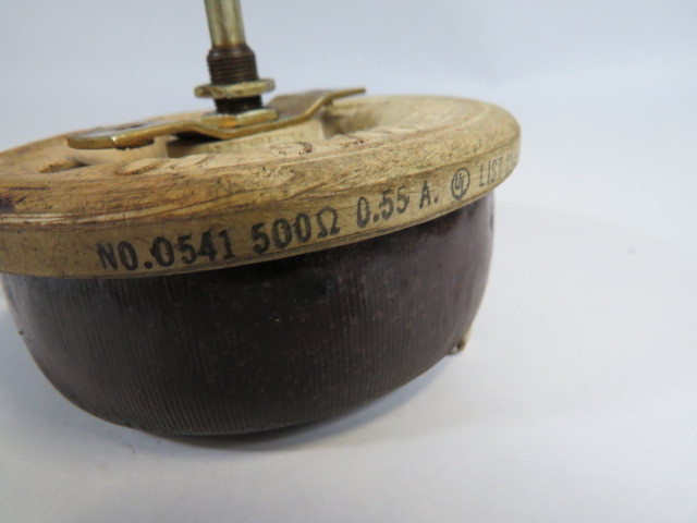 Ohmite 0541-500 Rheostat 500 Ohms .55A 150W USED