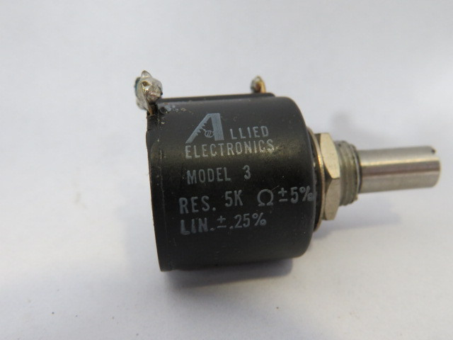 Allied Electronics Model 3 Black Potentiometer 5000 Ohms 5% USED