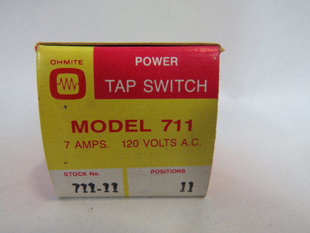 Ohmite 711-11 11 Position Power Tap Switch 120VAC 7A ! NEW !