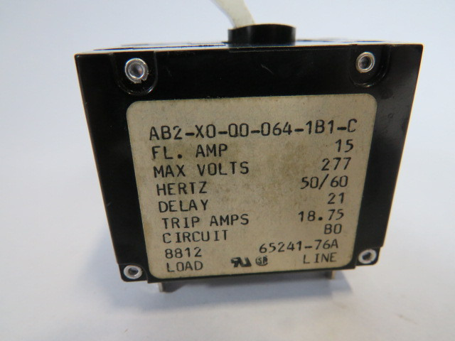 Carling AB2-X0-00-064-1B1-C Circuit Breaker 15A 277V 50/60Hz 2P USED