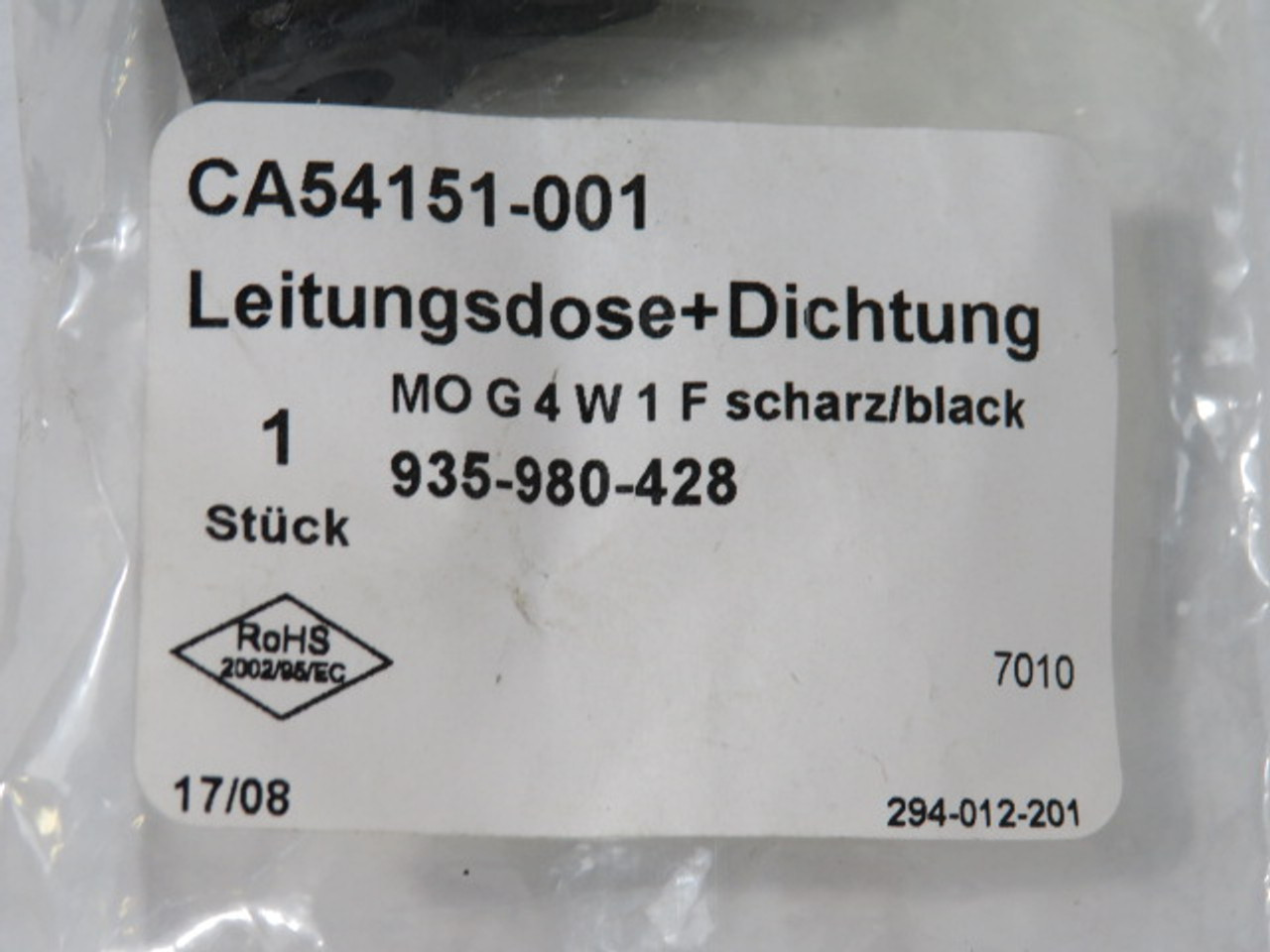 Hirschmann 935-980-428 Cable Socket + Seal 4W 1F Black ! NWB !
