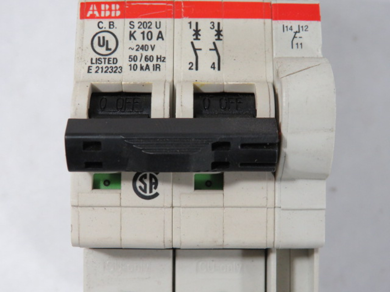 ABB S202U-K10 Circuit Breaker 240V 10A 50/60Hz 2P W/S2C-H6RU USED