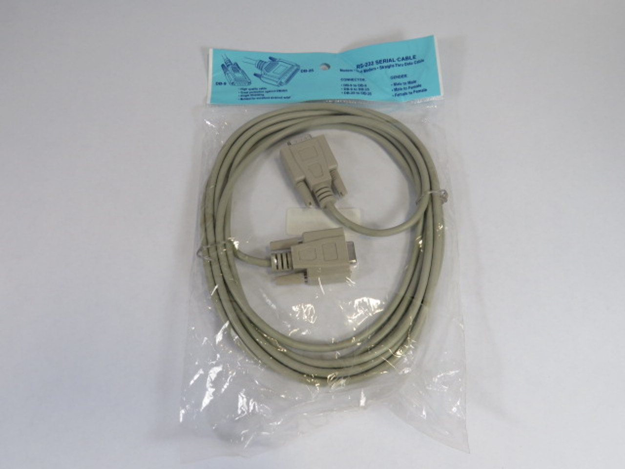 Generic RS-232 To DB9M/F Serial Cable 12ft ! NWB !