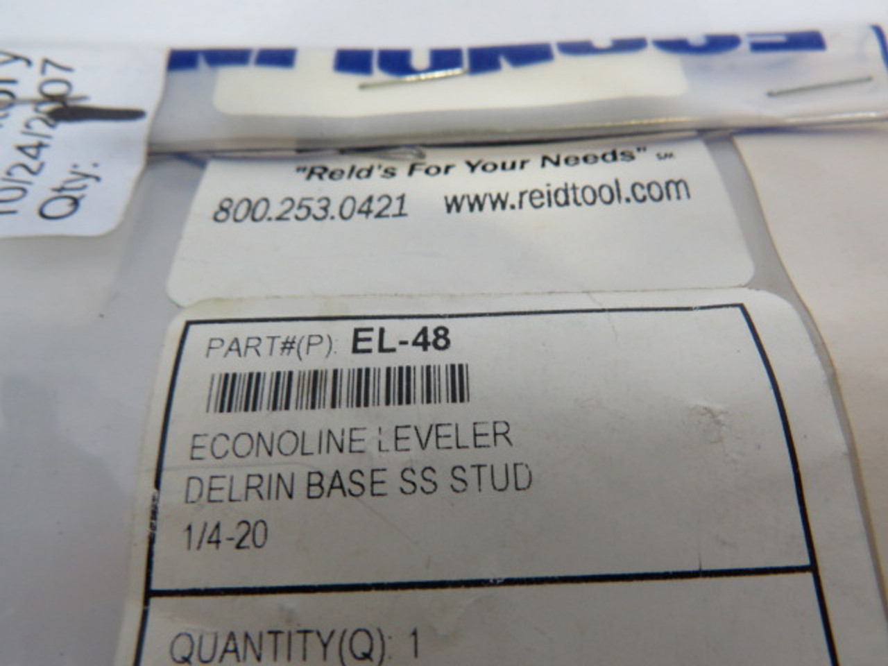Reid EL-48 1/4-20 Econoline Leveler Delrin Base w/ Stainless Stud ! NWB !
