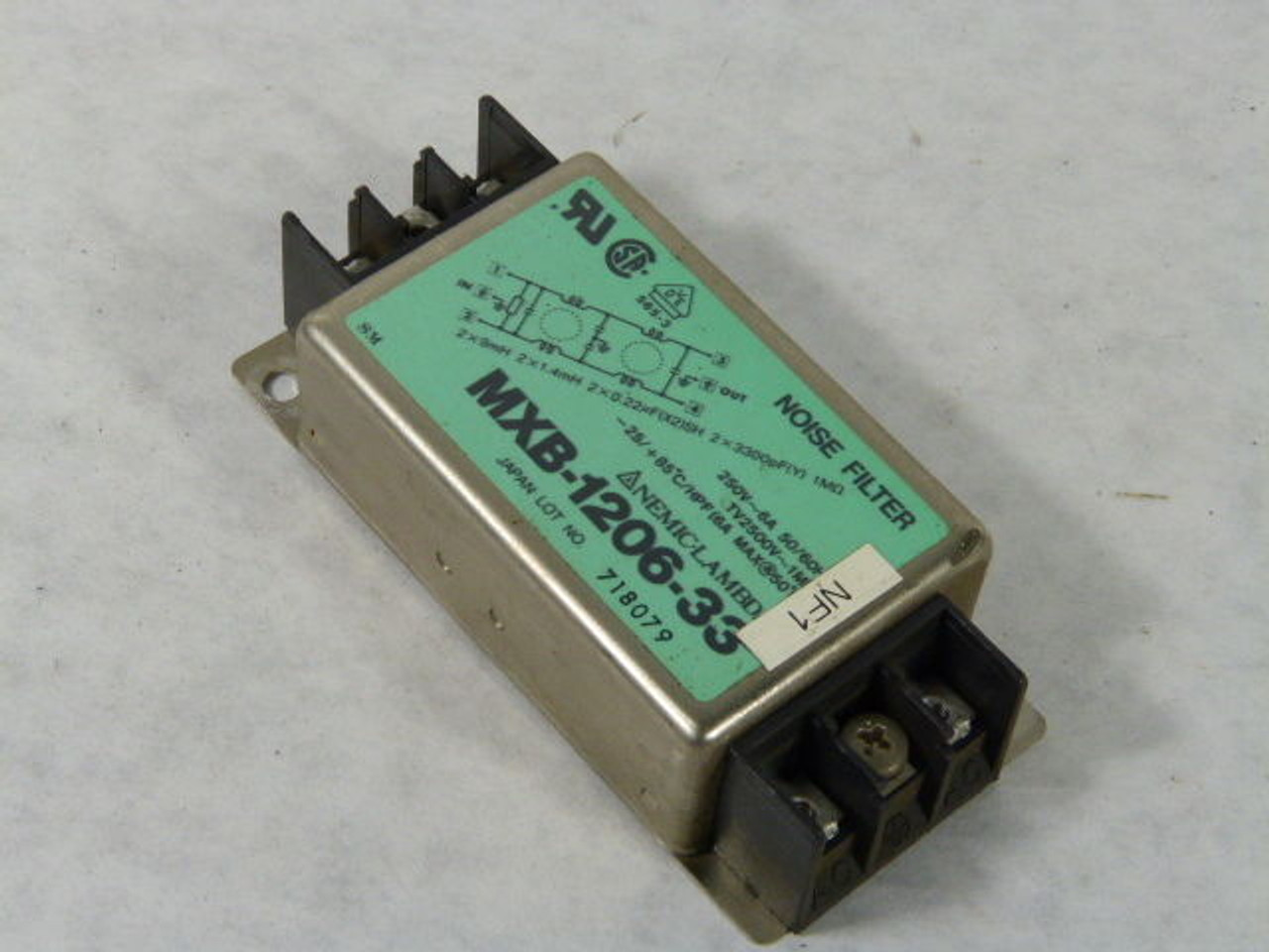 Nemic Lambda MXB-1206-33 Noise Filter 250VAC 6amp USED