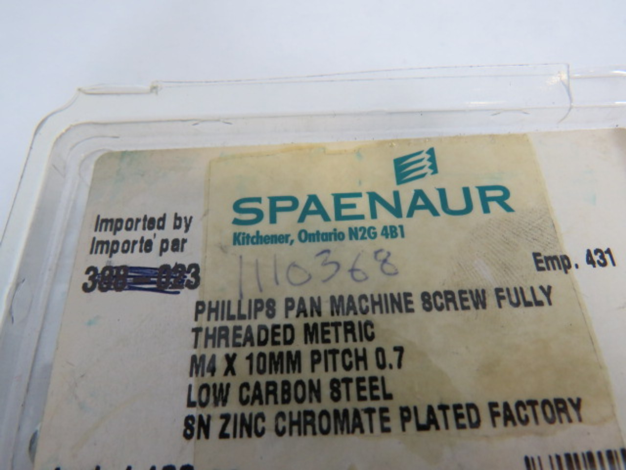 Spaenaur 388-023 Steel Zinc Phillips Pan Machine Screw 100Pack ! NEW !