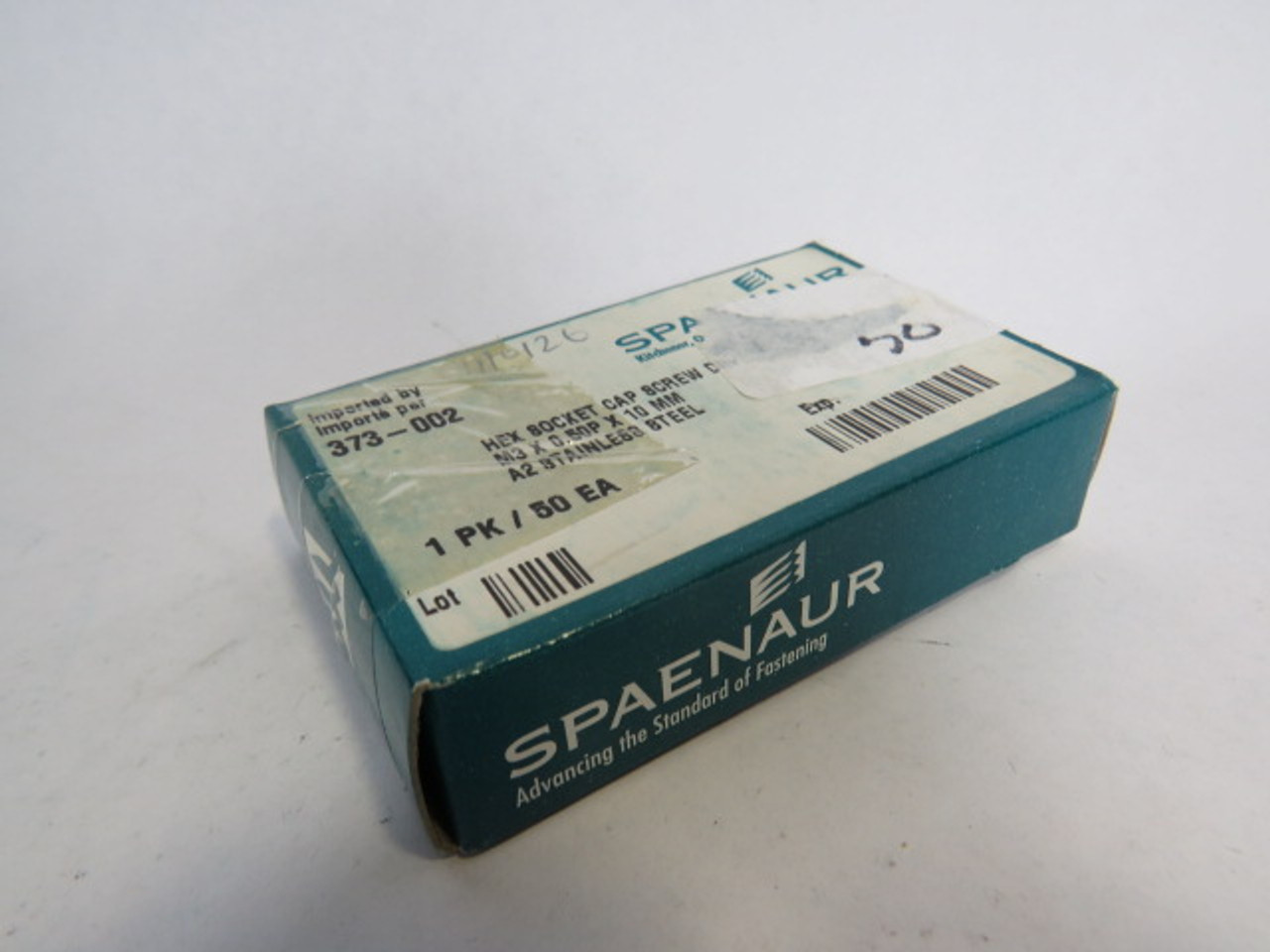 Spaenaur 373-002 SS Hex Socket Cap Screw M3x.50Px10mm 50-Pack ! NEW !