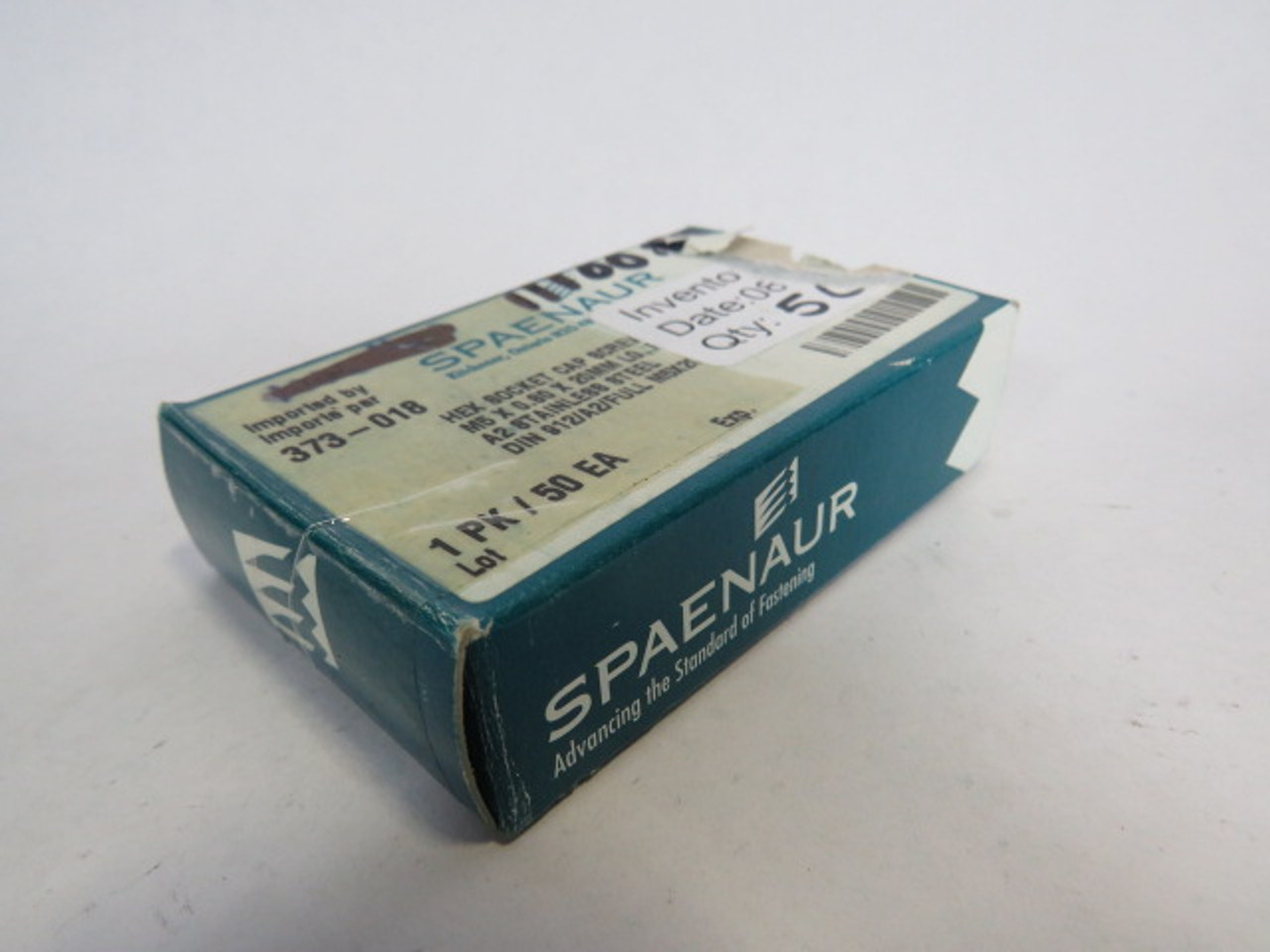 Spaenaur 373-018 SS Hex Socket Cap Screw Full Thread 50-Pack ! NEW !