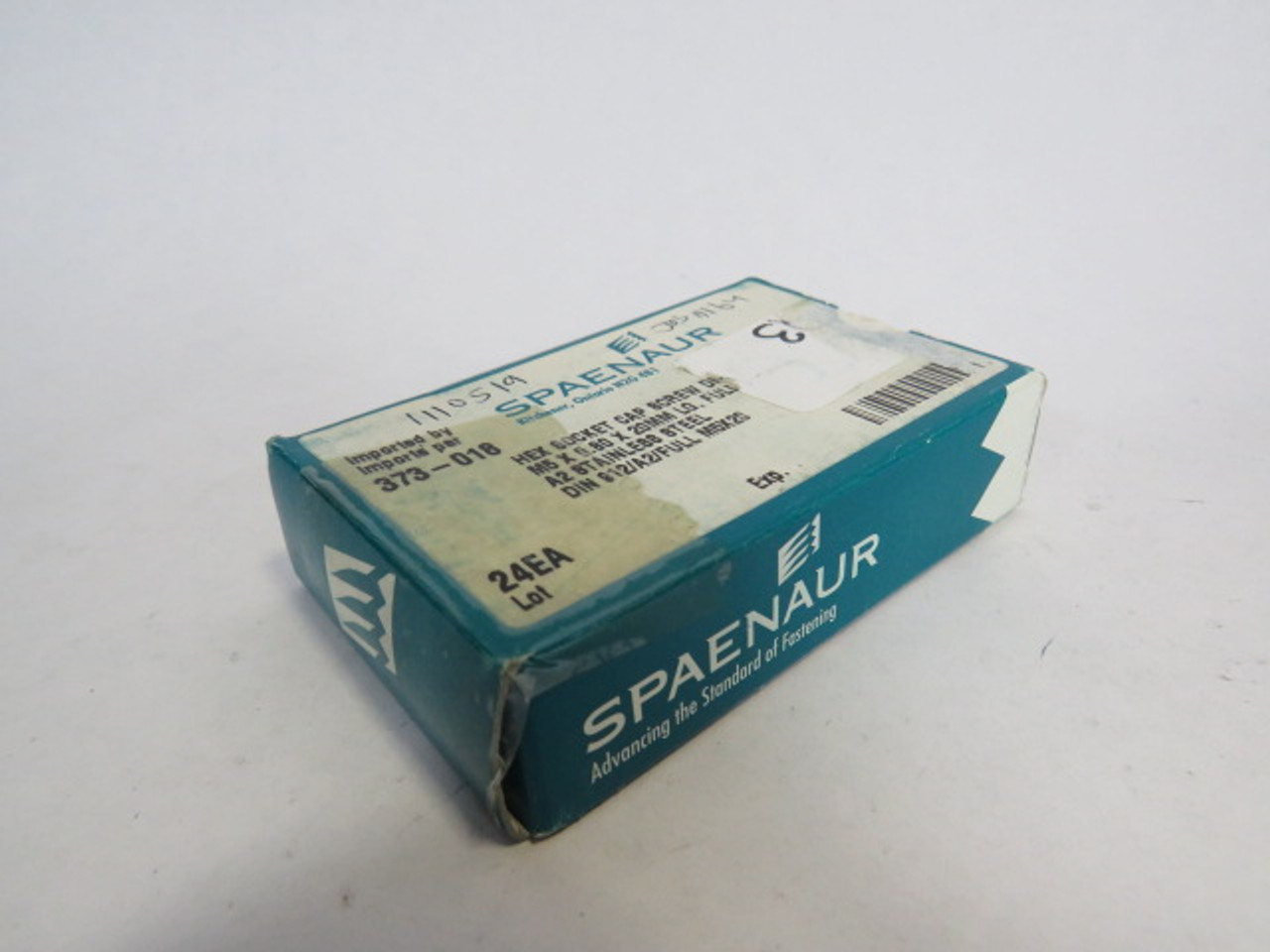 Spaenaur 373-018 SS Hex Socket Cap Screw Full Thread Lot of 23 ! NEW !