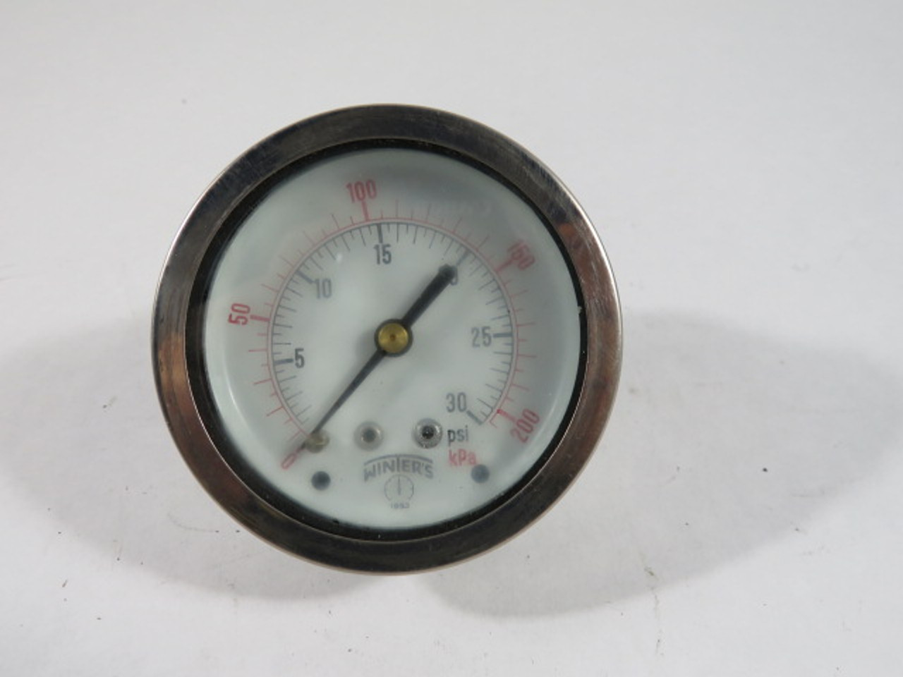 Winters 902-Dry-GL 2 1/2" 0-30psi/kPa Pressure Gauge USED