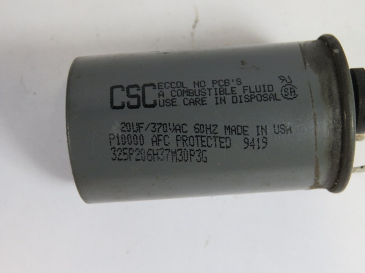 CSC 325P206H37M30P36 Capacitor 370VAC 60Hz 20uf USED