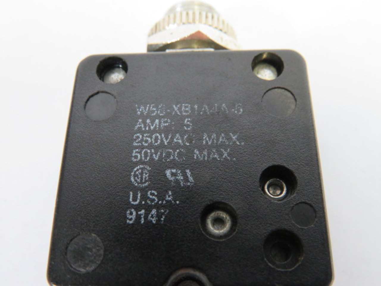 Potter & Brumfield W58-XB1A4A-5 Circuit Breaker 5A 250VAC 50VDC USED