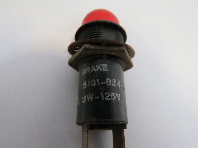 Drake 5101-824 Vintage Red Solid Cap Pilot Light 3W 125V USED
