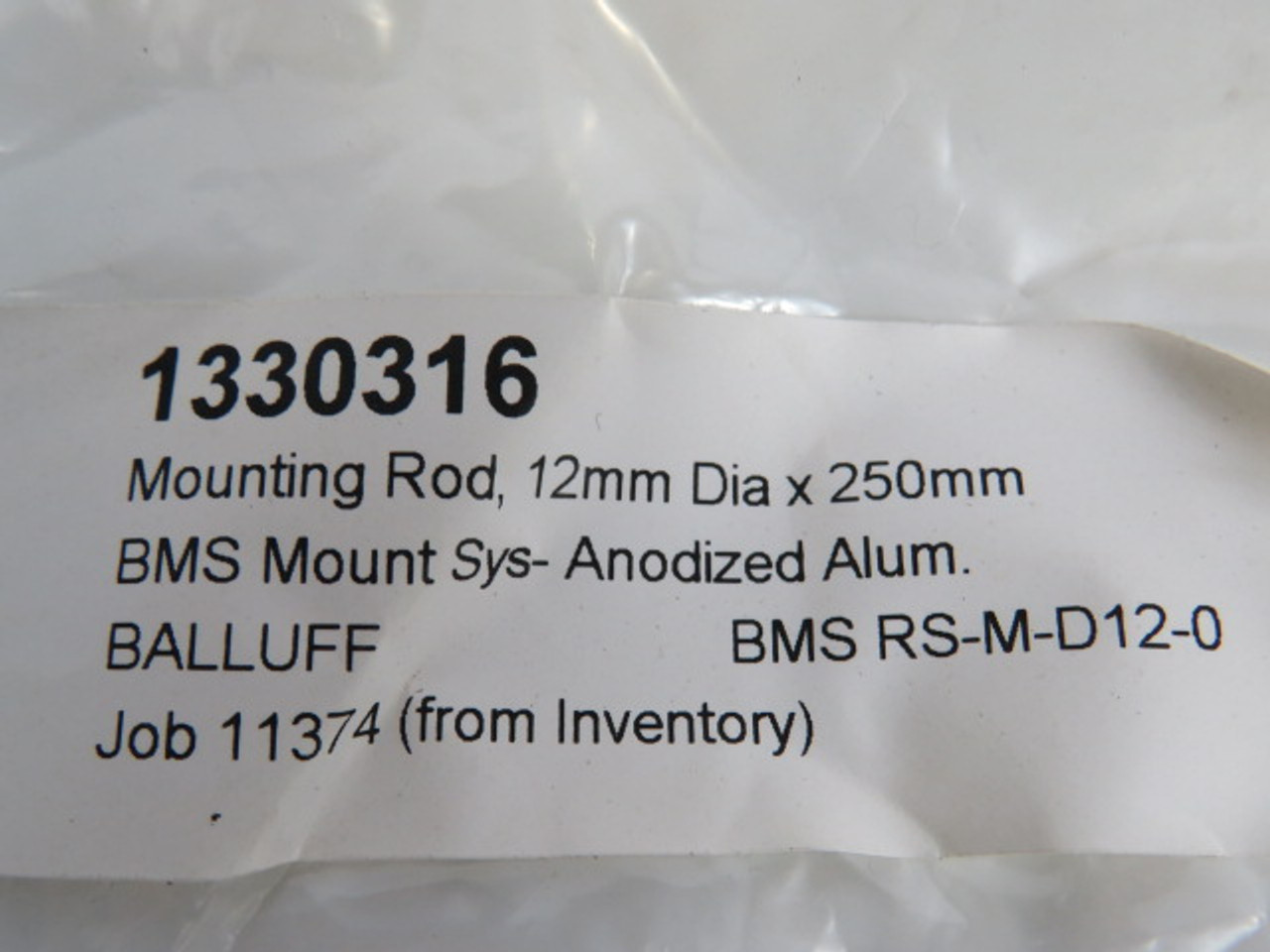 Balluff BMS-RS-M-D12-0 Anodized Aluminum Mounting Rod 12mmDiax250mmL ! NOP !