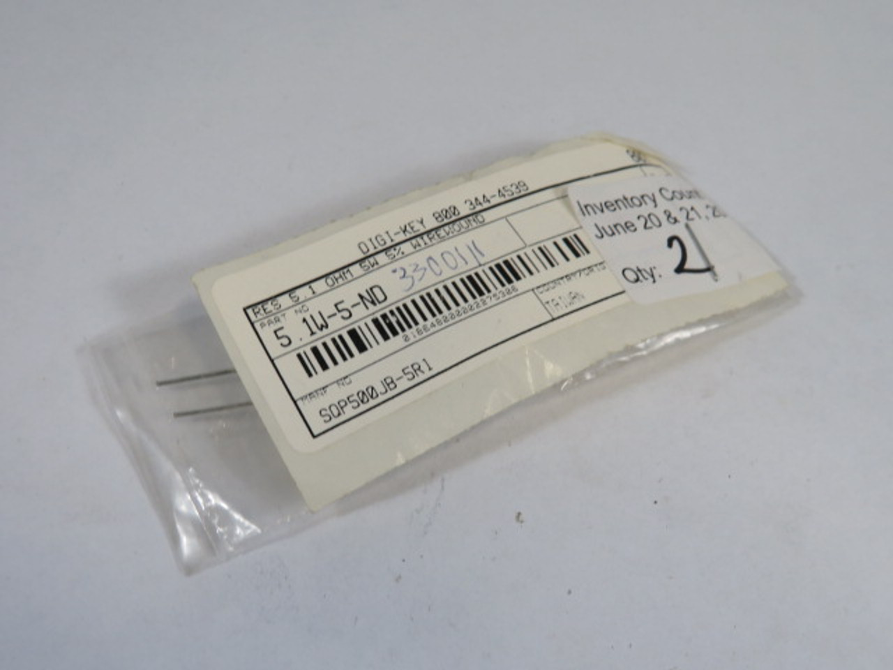 Yageo SQP500JB-5R1 Resistor 5.1 Ohm 5W 5% Wirewound Lot of 2 ! NOP !