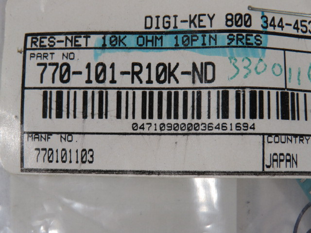 CTS 770101103 Resistor Network/Array 9 RES 10K Ohm 10Pin Lot of 3 NOP