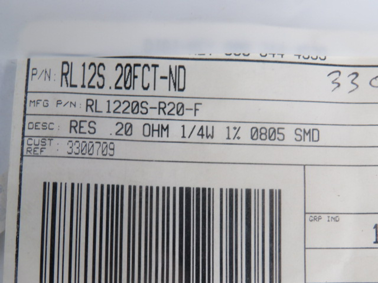 Susumu RL1220S-R20-F Resistor Chip 0.20Ohm 1/4W 1% 0805 SMD Lot of 38 ! NOP !