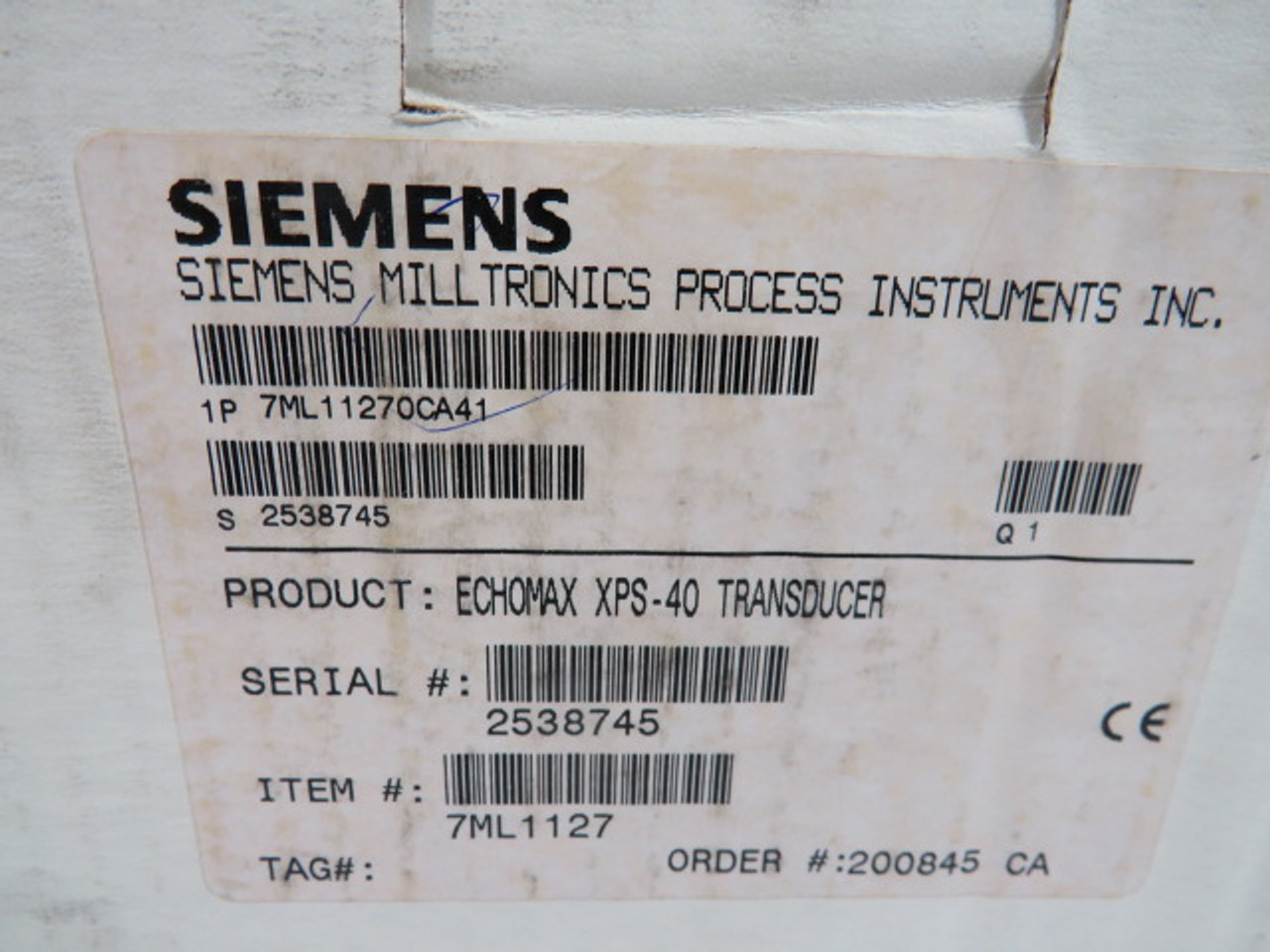 Siemens 7ML11270CA41 High Frequency XPS-40 Transducer w/10 M Cable ! NEW !