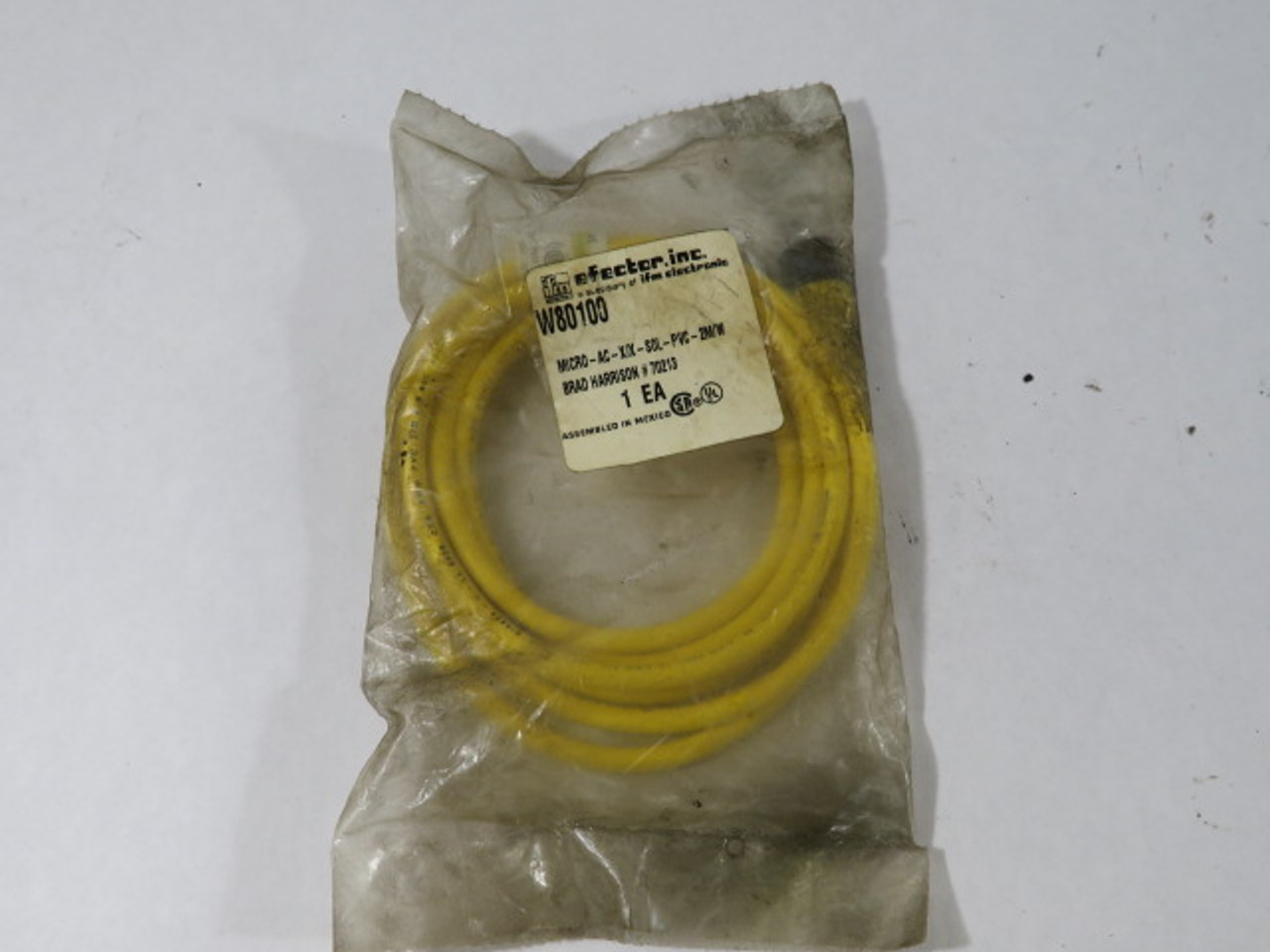 IFM Efector W80100 Micro AC Sensor Cord ! NEW !