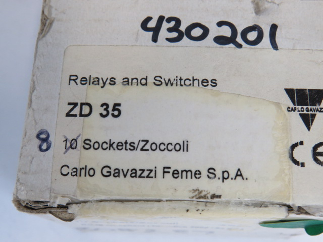 Carlo Gavazzi ZD35 Relay Socket 12A 300VAC Lot of 8 ! NEW !