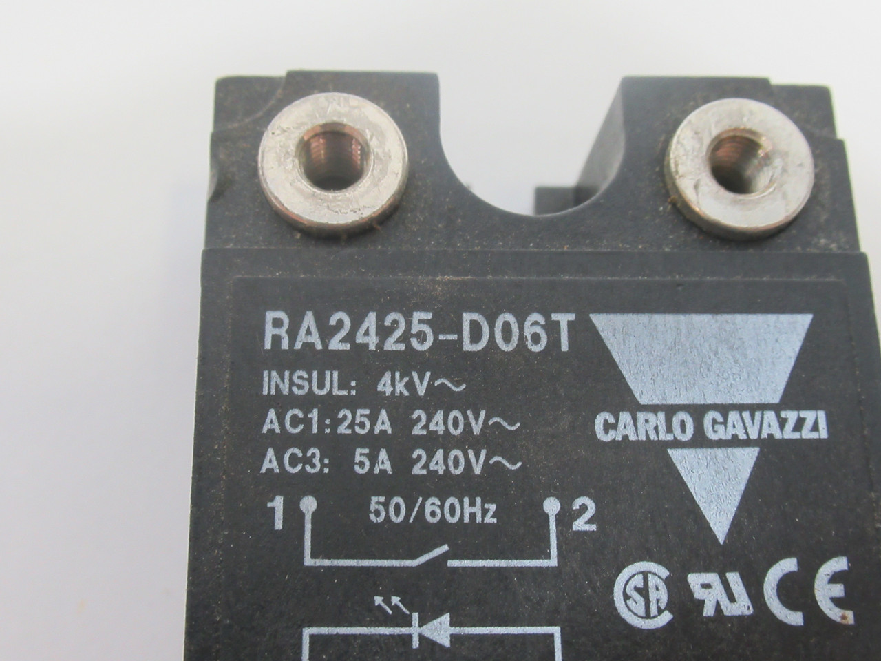 Carlo Gavazzi RA2425-D06T Solid State Relay 4KV 240V 25A NO SCREWS USED