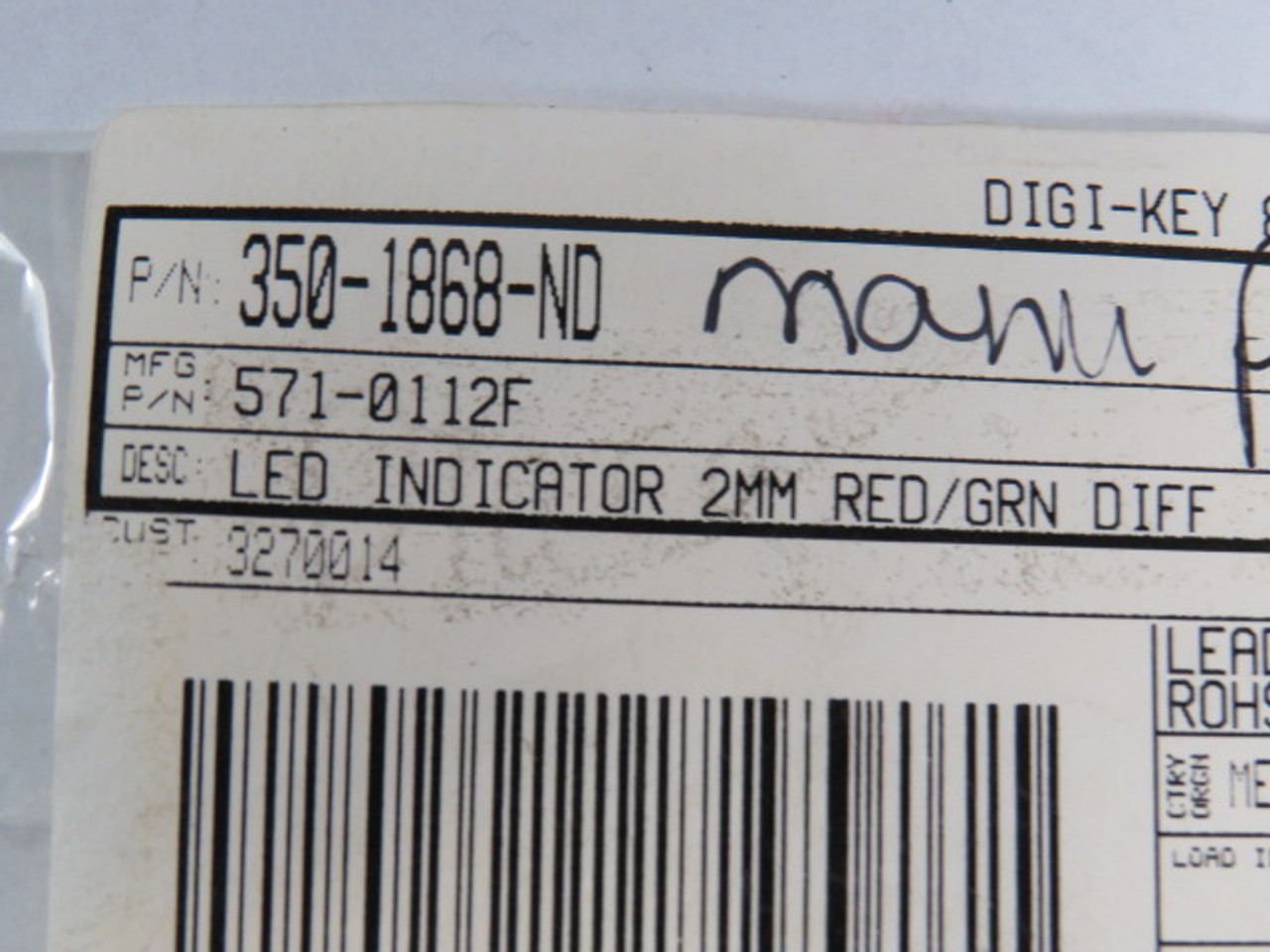 Dialight 571-0112F LED Circuit Board Indicator 1R 1G 20mA Lot of 5 ! NOP !