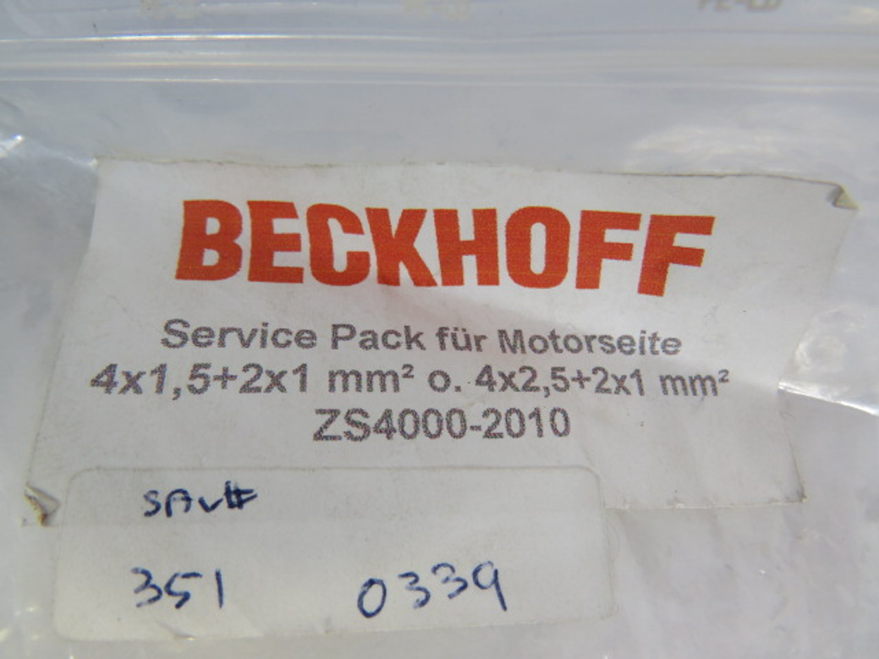 Beckhoff ZS4000-2010 EMC Power Connector (Female) 8-Pin ! NWB !