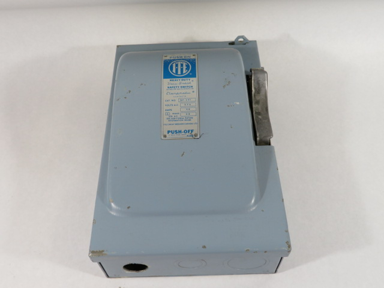 ITE NF351 Vacu-Break Safety Switch 30A 575VAC 3Ph 20HP USED
