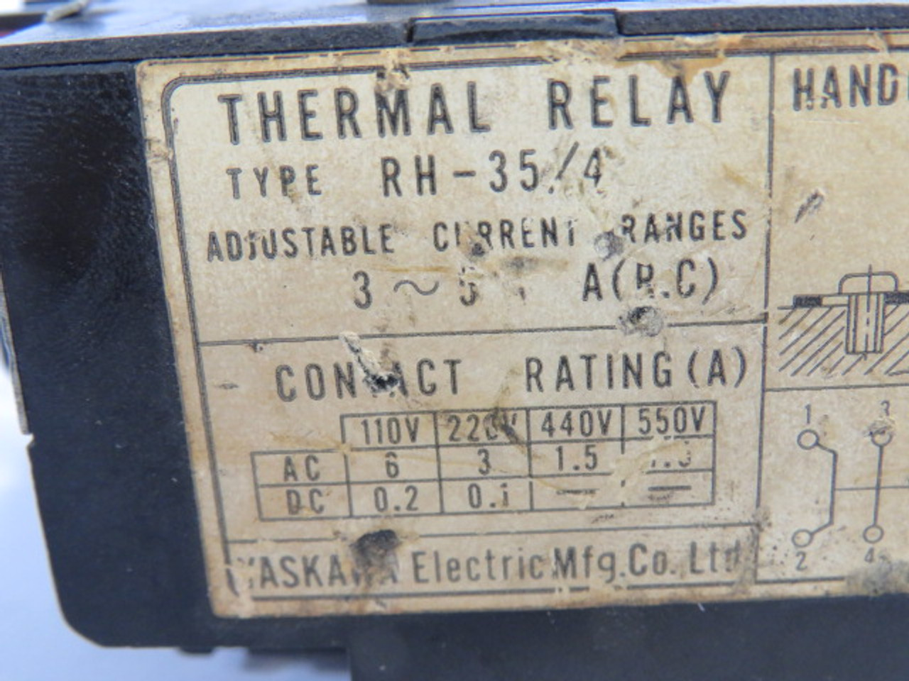 Yaskawa RH-35/4 Thermal Relay 3-5A 550V USED