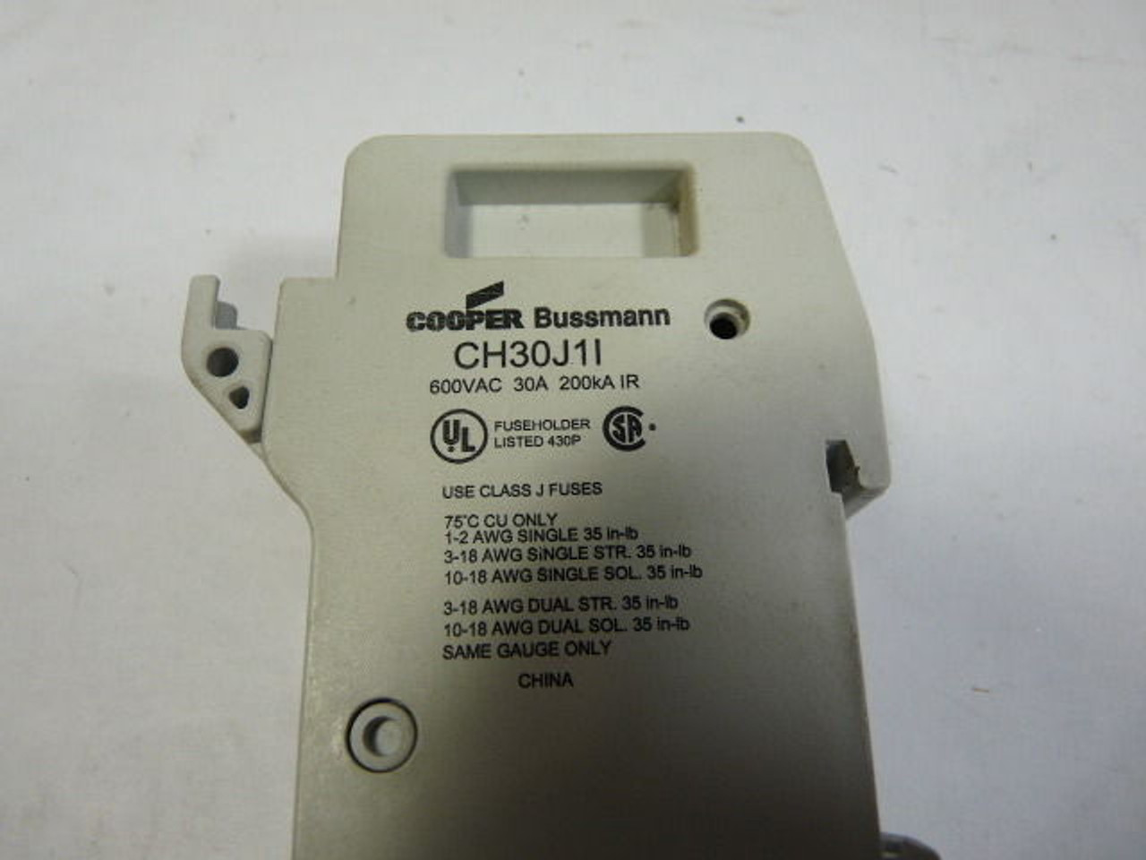 Cooper Bussman CH30J1I Fuse Holder 30 Amp 600V USED