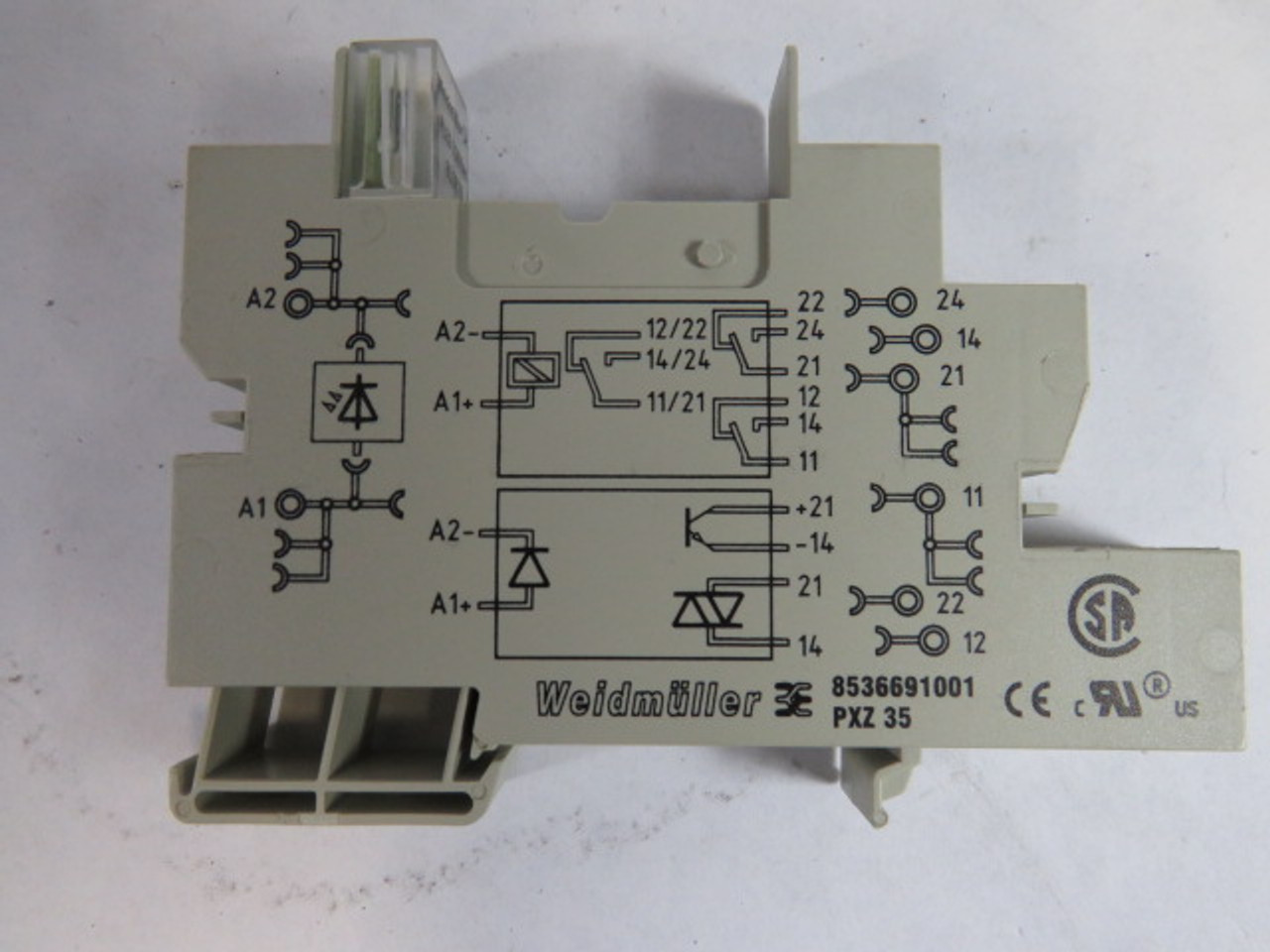 Weidmuller PXZ-35 Relay Socket Missing Latch USED