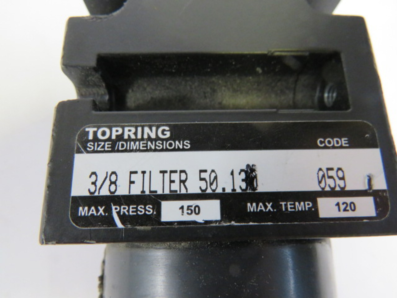 Topring 50.130 Medium Polyurethane Filter 3/8"FNPT 150PSI 64scfm USED