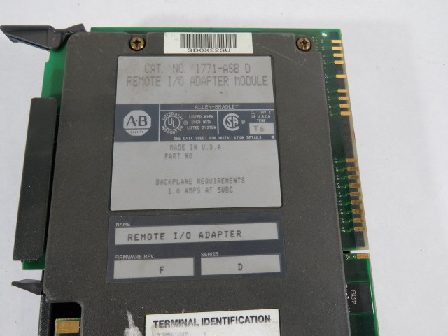 Allen-Bradley 1771-ASB Remote I/O Adapter Module Ser D F/W Rev F USED