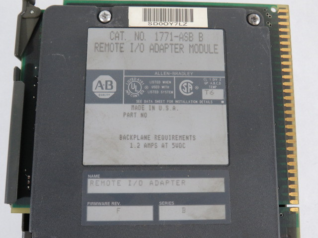 Allen-Bradley 1771-ASB Remote I/O Adapter Module Ser B F/W Rev F SHELF WEAR USED