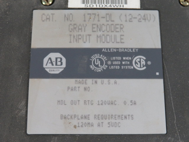 Allen-Bradley 1771-DL Gray Encoder Input Module 12-24V USED