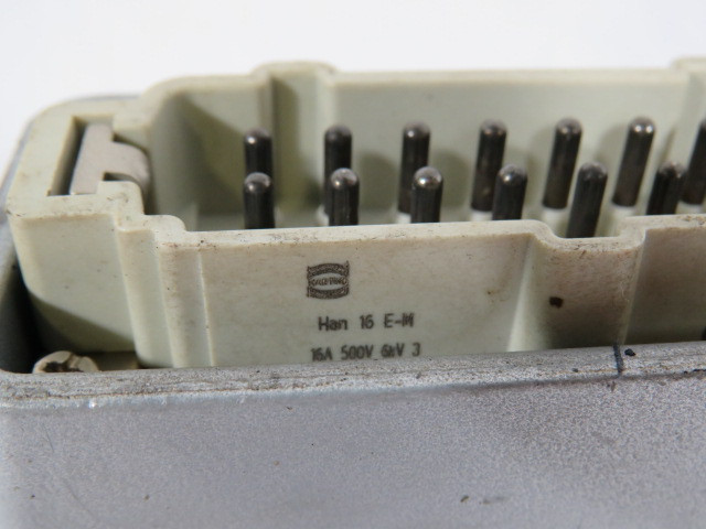 Harting 09330162602 HAN-E-16 Male Connector w/Enclosure 16Pos. 16A 500V USED