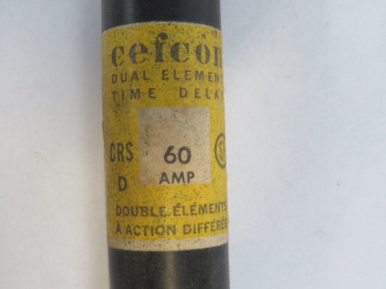 Cefcon CRS-60 Dual Element Time Delay Fuse 60A 600V USED