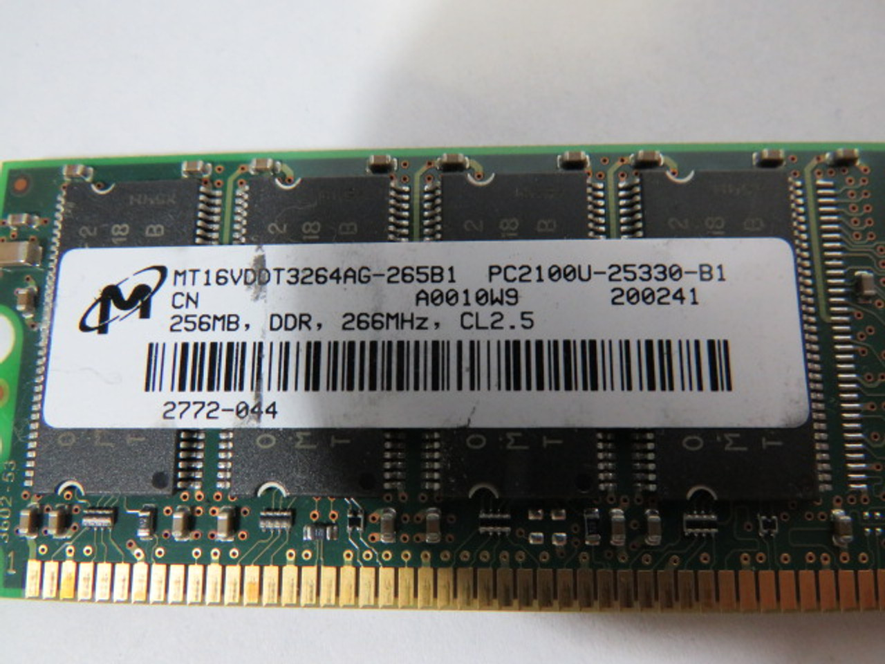 Micron MT16VDDT3264AG-265B1 DDR RAM 256MB 266MHz USED