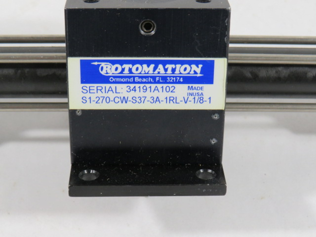 Rotomation S1-270-CW-S37-3A-1RL-V-1/8-1 Pneumatic Rotary Cylinder USED