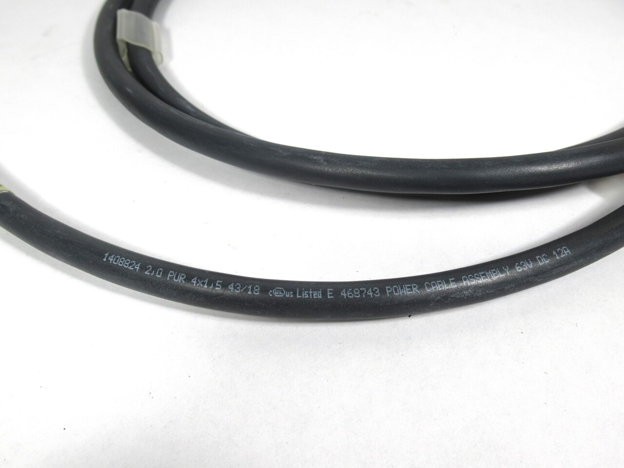 Phoenix Contact 1408824 Power Cable 4Pos M12 12A 63V 2M USED