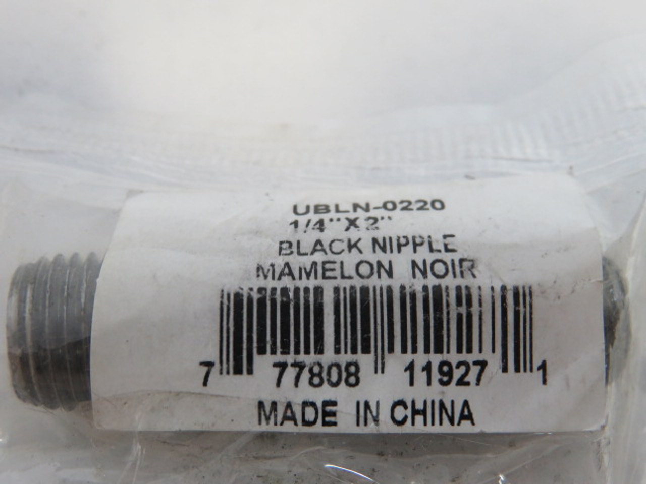 Generic UBLN-0220 Black Nipple Pipe 1/4" x 2" ! NWB !