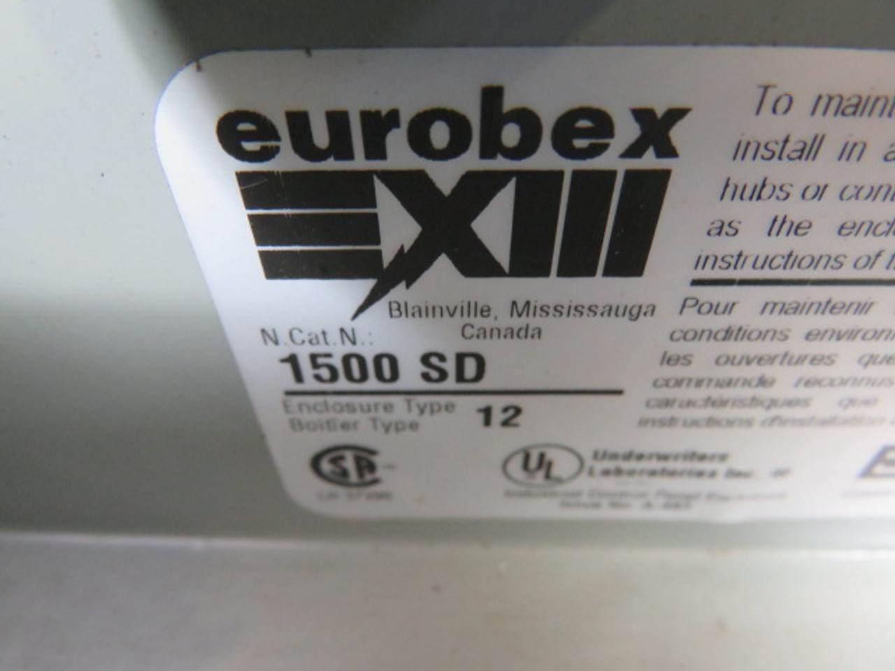 Eurobex 1500SD 4-Hole Push Button Enclosure 10" L - 3" W - 2-3/4" H USED