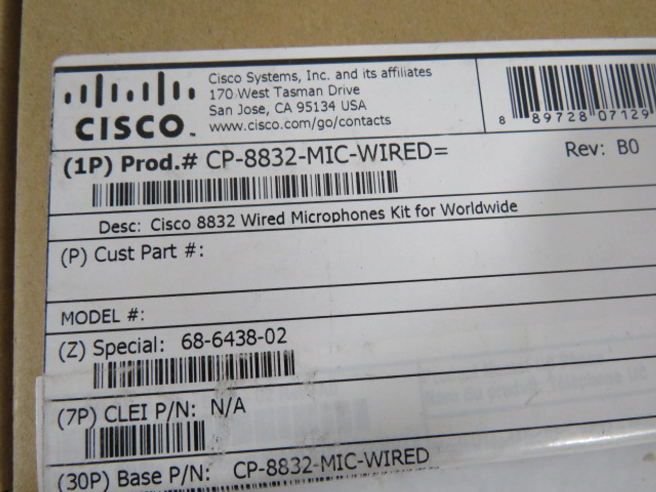 Cisco CP-8832-MIC-WIRED Silver Microphone Kit for IP Conference 2-Pack ! NEW !