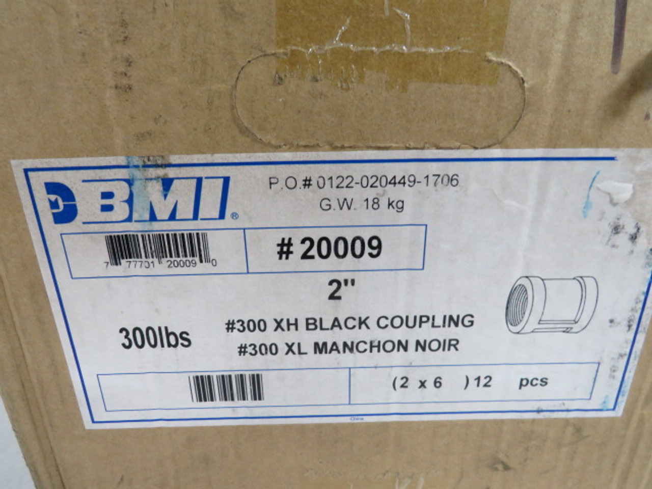 BMI 20009 Black Threaded XH Coupling 2" 12-Pack *SEALED* ! NEW !