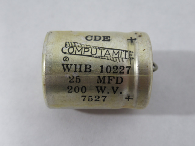Computamite WHB-10227 Capacitor 25MFD 200 W.V. USED
