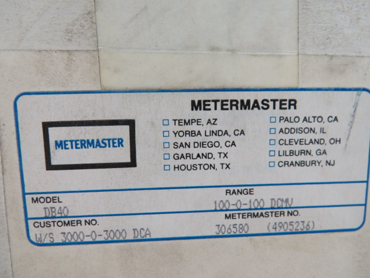 Yokogawa W/S-3000-3000DCA Model DB40 Panel Meter 100-0-100DCMV ! NEW !