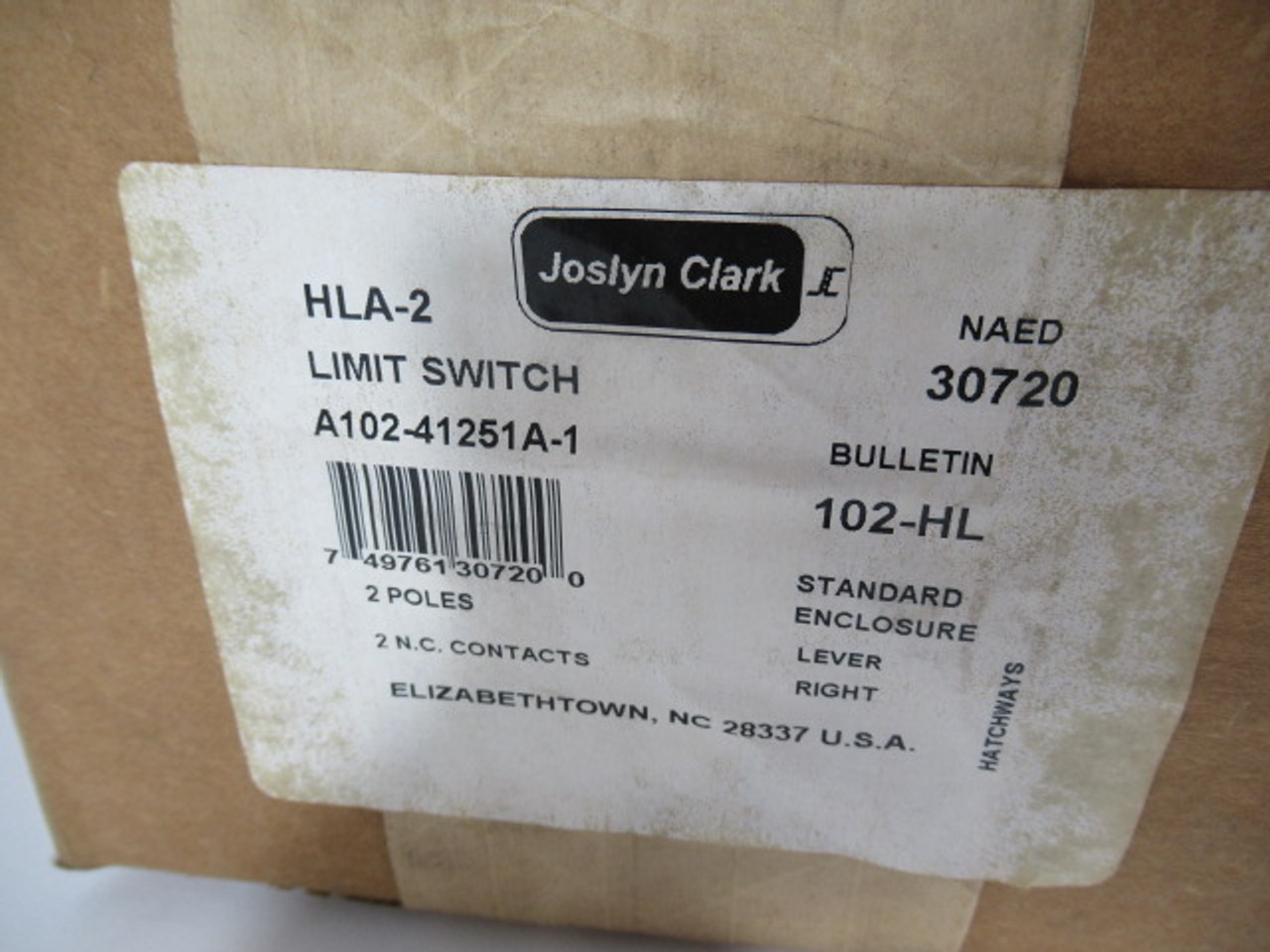 Joslyn-Clark A102-41251A-1 Right Hand Mill-Duty Limit Switch 2N/C 2P ! NEW !